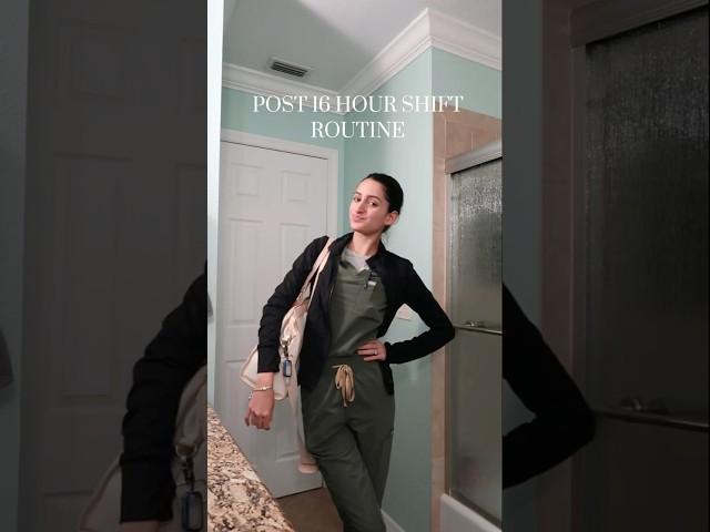 my first short you guys  unwind with me after a very longgg 16 hour shift 🩺 #vlog #nursevlogger