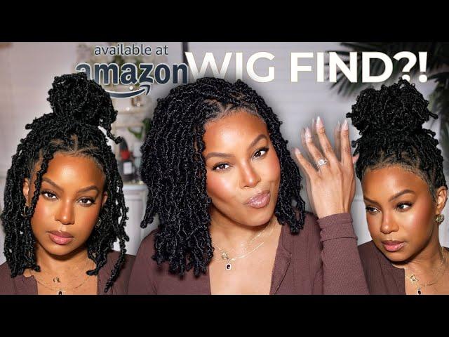 BEST $95 AMAZON BRAIDED LOC WIG FIND! + STYLING A BUN! IT WORTH IT?