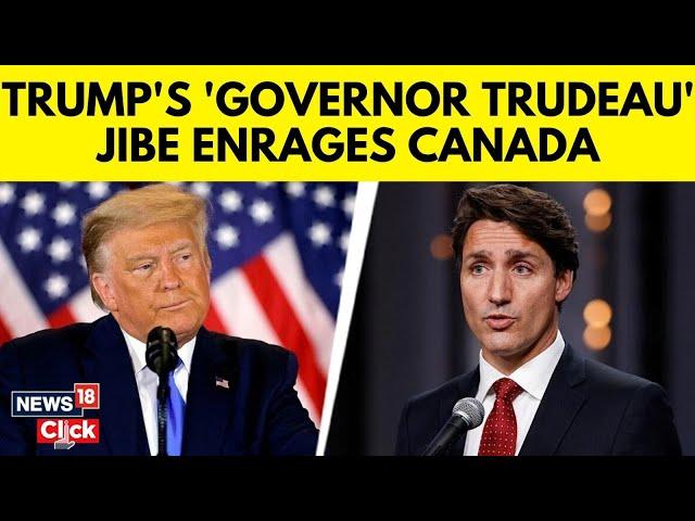 Trump Again Refers To Trudeau As 'Governor' Of 51st U.S. State, Sparking Anger In Canada | N18G