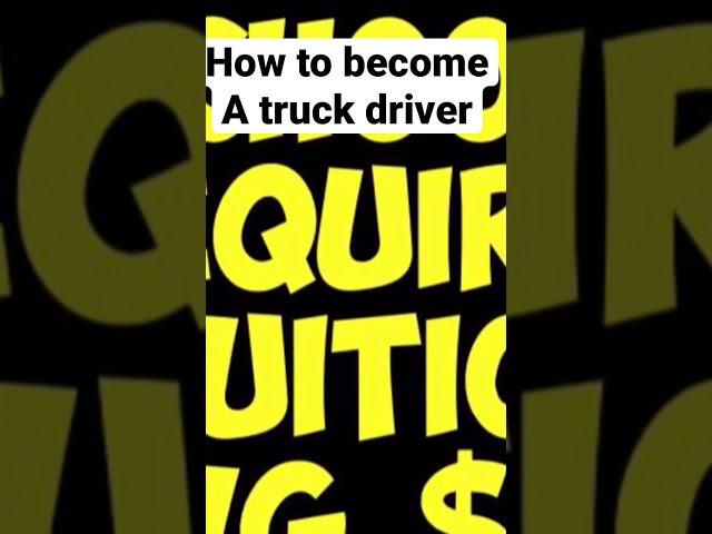 How to be a truck driver #truckdriving #truckdrivingschool #truckdrivingjobs