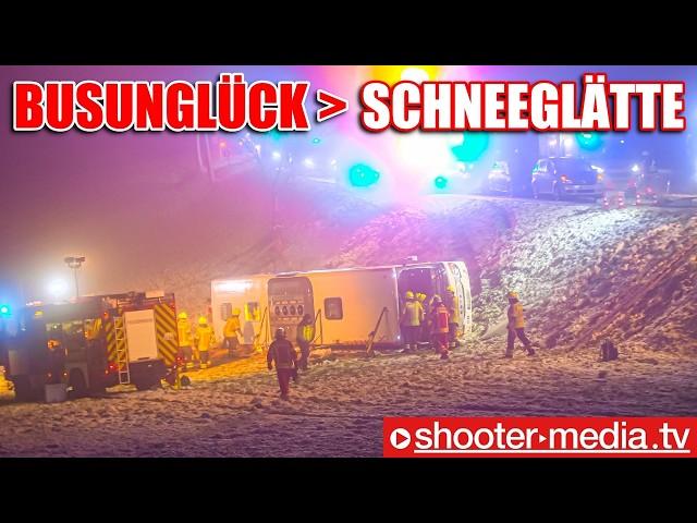    BUSUNGLÜCK MIT VIELEN VERLETZTEN (MANV) bei SCHNEEGLÄTTE    |   Bergung  