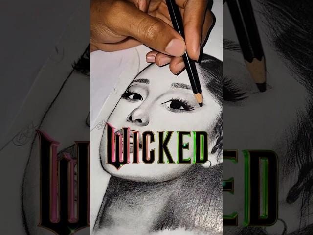 I draw Ariana Grande in real from Wicked |#arianagrande #wicked #drawing #academy #trend