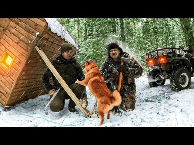 ЛЕСНАЯ ИЗБА на ЛЫЖАХ ГОД СПУСТЯ - СТАВИМ МЕГА ЛЫЖУ | БУШКРАФТ и Жизнь в ЛЕСУ - Лесные