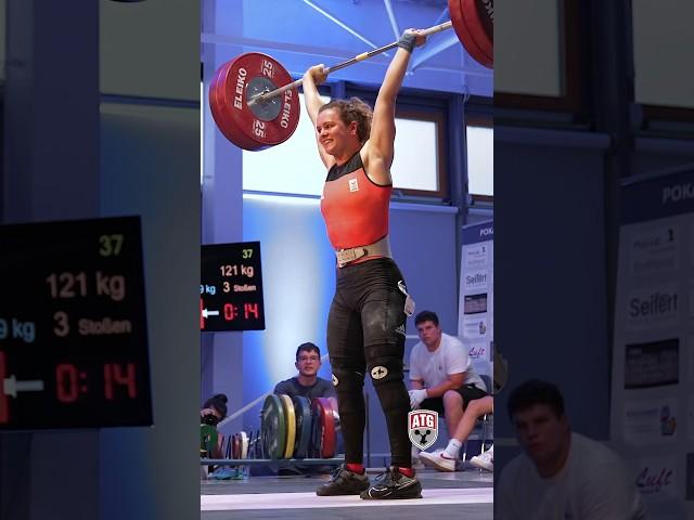 Nina Sterckx (59kg ) 121kg / 267lbs C&J PR! #cleanandjerk #weightlifting #slowmotion