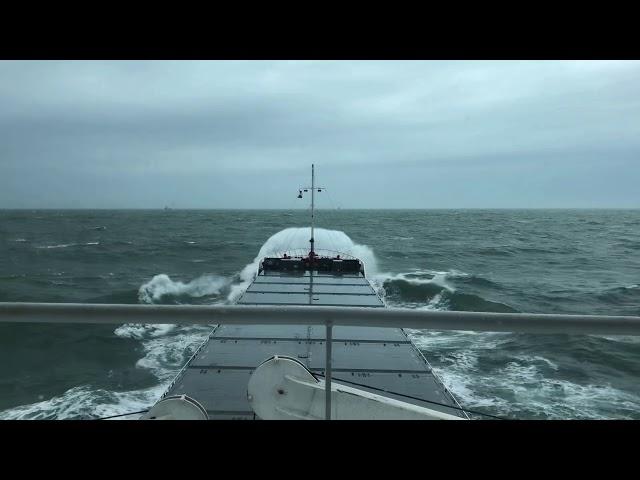 General cargo vessel bad weather  North sea / February 2020