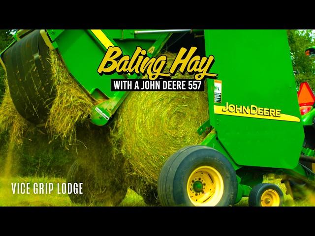 Bailing Hay With A 20 Year Old John Deere 557 - Can We Beat The Rain?