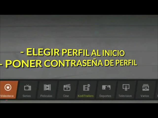 Kodi STVA - Perfiles, inicio de sesión y contraseña