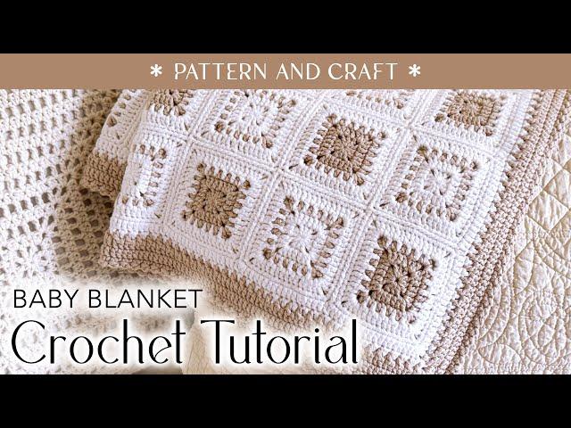 Solid Granny Square Crochet Baby Blanket Tutorial with Easy Color Change Technique and JAYG