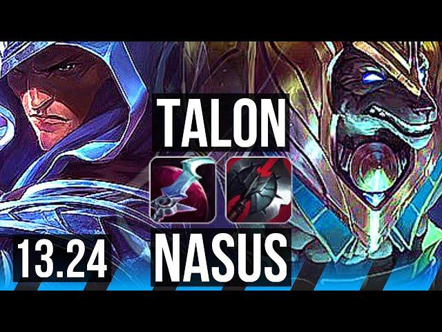 TALON vs NASUS (MID) | 71% winrate, 11/1/4, Godlike | KR Diamond | 13.24