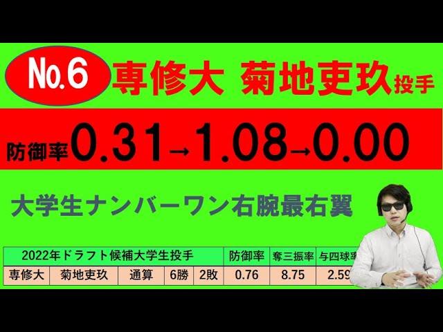 専修大菊地吏玖投手安定感＋力強さ【2022年ドラフト候補№6】