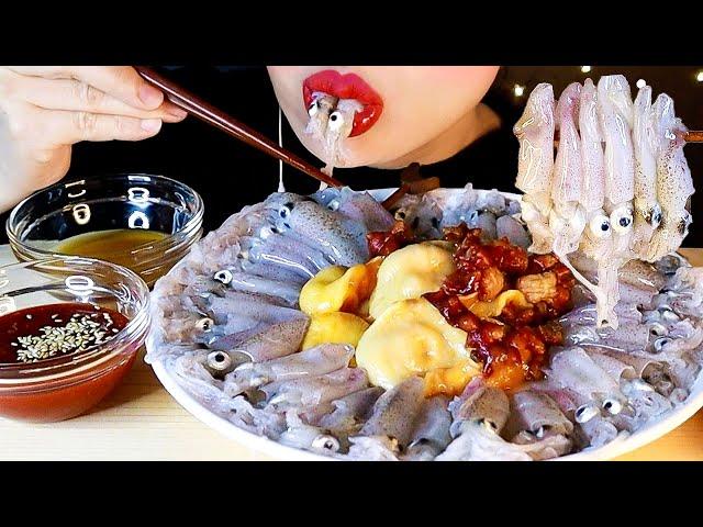 ASMR BABY SQUID, BEKA SQUID, SEA SQUIRT  호래기회, 꼴뚜기회, 멍게 리얼사운드 먹방 Mukbang Eating show