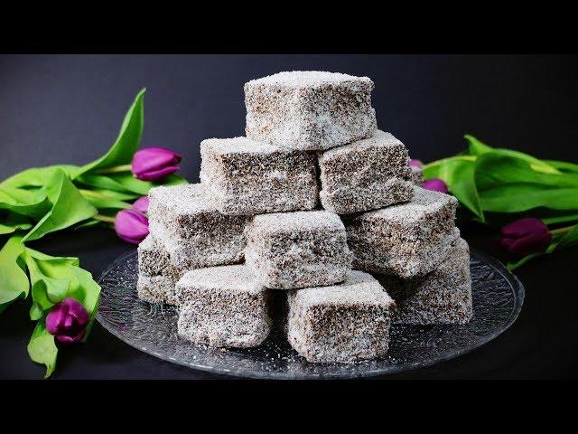 Saftige, weiche KOKOSWÜRFEL „Čupavci“ - Schoko Kokos Kuchen - Soft homemade lamingtons