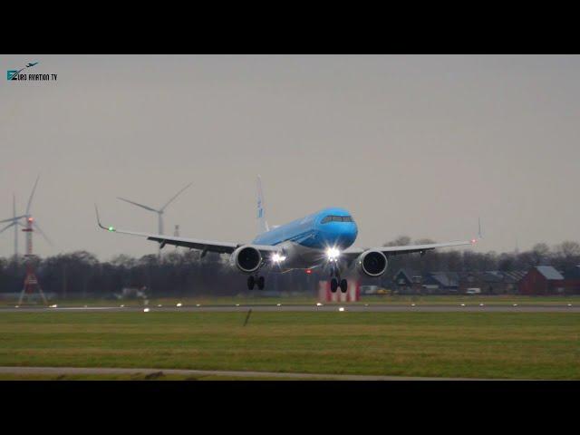 LAST MOMENT Go-Around KLM Airbus A321NEO at Amsterdam Schiphol airport [PH-AXB]