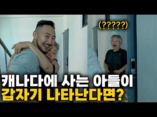 캐나다에 사는 아들이 갑자기 한국에 나타난다면? 엄마의 놀라운 반응 (몰카)