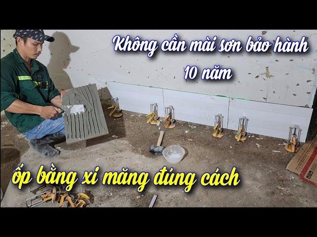 quá trình ốp gạch tường củ đúng cách #721Construction of brick tiling and wall repair