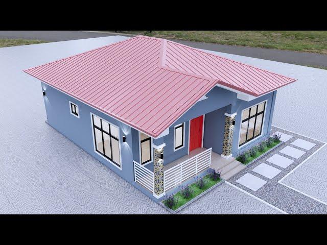 PLAN DE MAISON VILLA DE DEUX CHAMBRES (Small House design 8 x 11 meters)