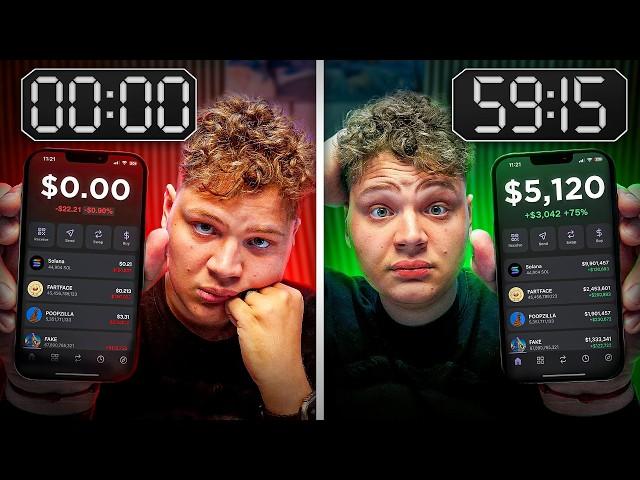 I Tried Trading Memecoins For 1 Hour (Realistic Results)