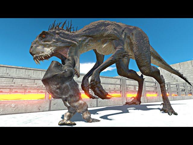 Scorpios Rex vs Mutant Primates in Lava Stadium Arena - Animal Revolt Battle Simulator