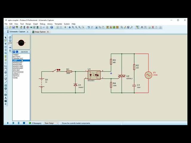 Opto-Triac Working Simulation with Proteus