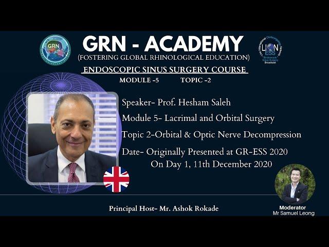 ‘GRN-ACADEMY' - ESS, Module 5 - Topic 2 - Orbital & Optic Nerve Decompression - Prof. Hesham Saleh