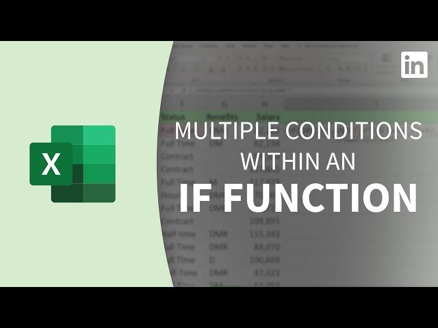 Excel Tutorial - Multiple conditions within an IF function