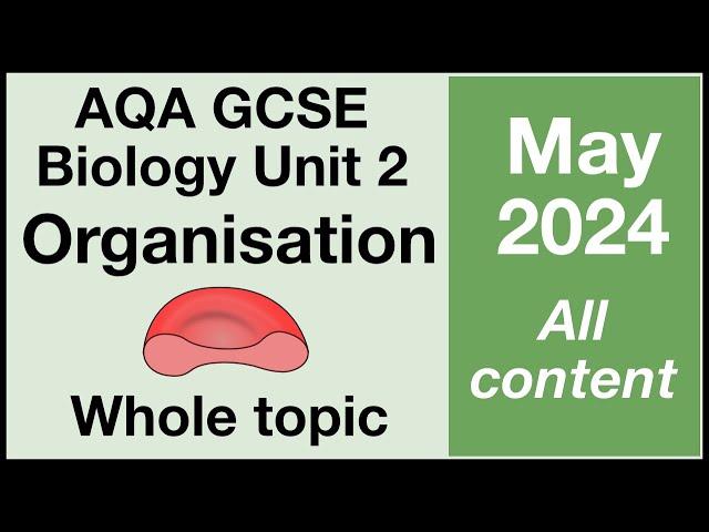 Whole of Unit 2, AQA GCSE Biology - Organisation