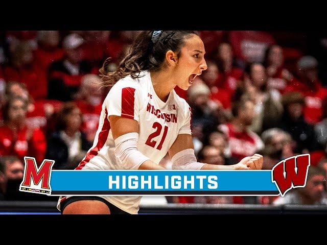 Maryland at Wisconsin | Highlights | Big Ten Volleyball | Oct. 15, 2023