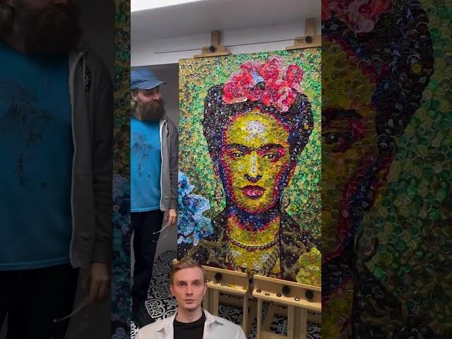 Портреты из крышек #бизнес #идеи #маркетинг #искусство