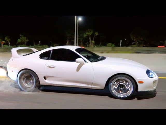 LOUD 1,000hp Supra from HELL! Highway Street Action! +COPS