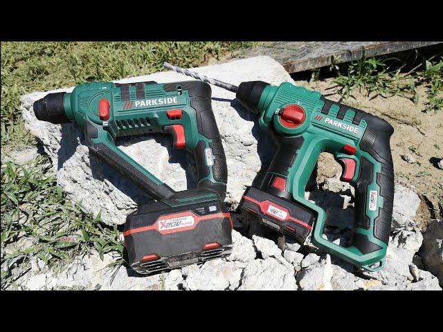 Parkside Hammer Drill X20 Team PABH 20-Li A1  vs PBHA 12 A1 X12V Team  TEST