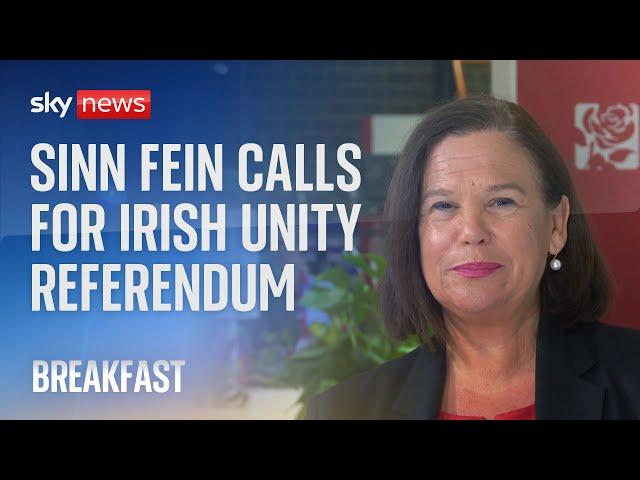 Sinn Fein leader calls for Irish unity referendum at Labour Party conference