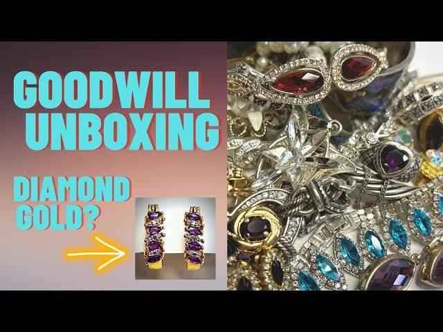 Goodwill Jewelry Unboxing SGW Pennsylvania Gold Diamonds Sterling Amethyst