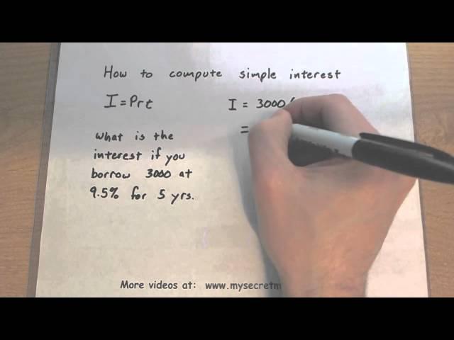 Consumer Math - How to Compute Simple Interest