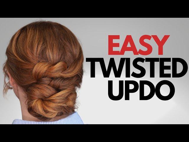 EASY twisted messy updo in less than 5 minutes