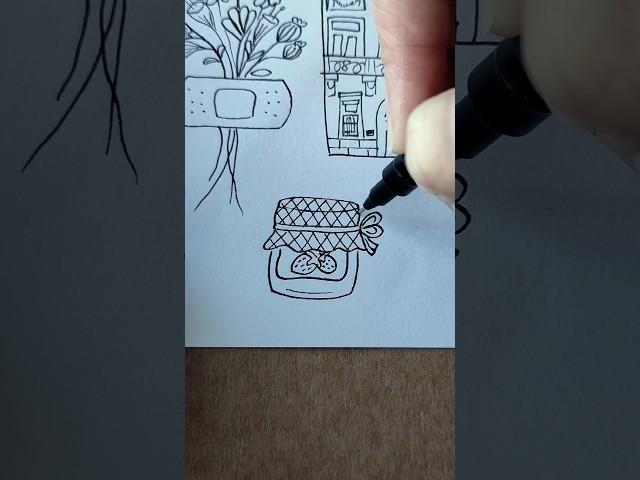 Easy and fun 5 min drawing | How to draw a jar of jam step by step #sketching  #doodleart #tutorial