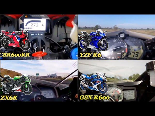 CBR600RR ️ YZF R6 ️ ZX6R ️ GSX R600 | Top Speed & Acceleration 