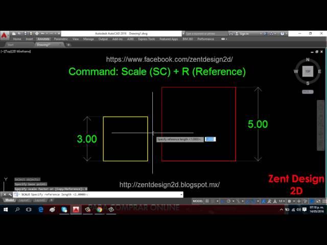 Command : SCALE Reference  AutoCAD 2016