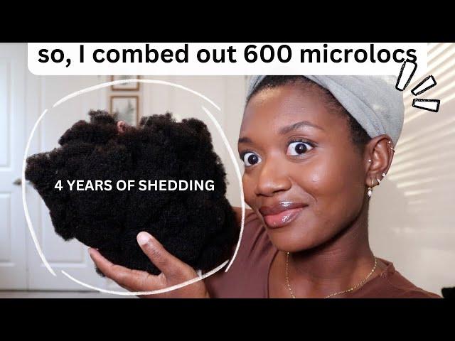 I COMBED OUT 600 MICROLOCS in 1 MONTH | Loose Natural Hair Reveal! part 3