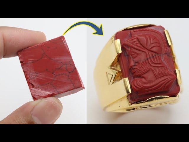 make a stone carving jewelry - how to make a men's ring with carving stone