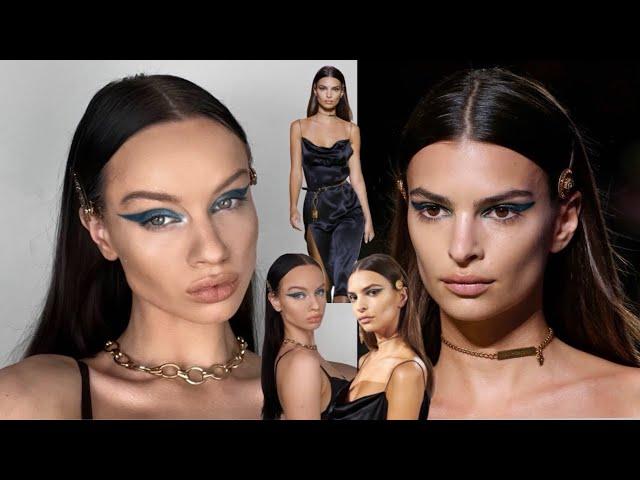 Emily Ratajkowski Versace makeup tutorial
