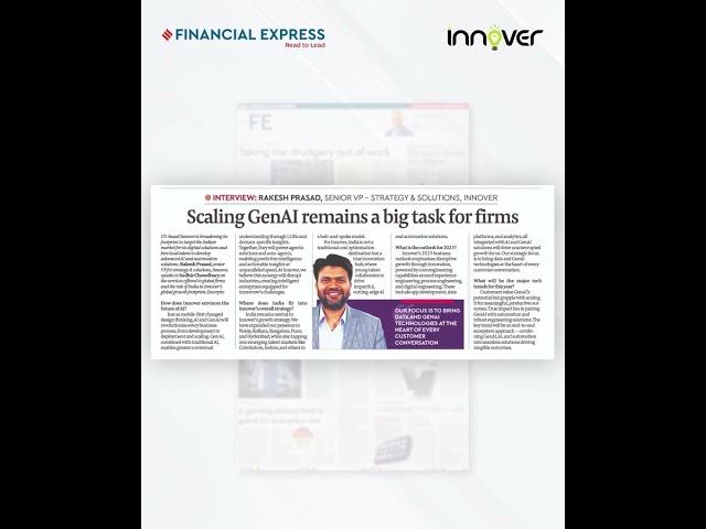 Financial Express Exclusive: Rakesh Prasad on Overcoming GenAI Hurdles