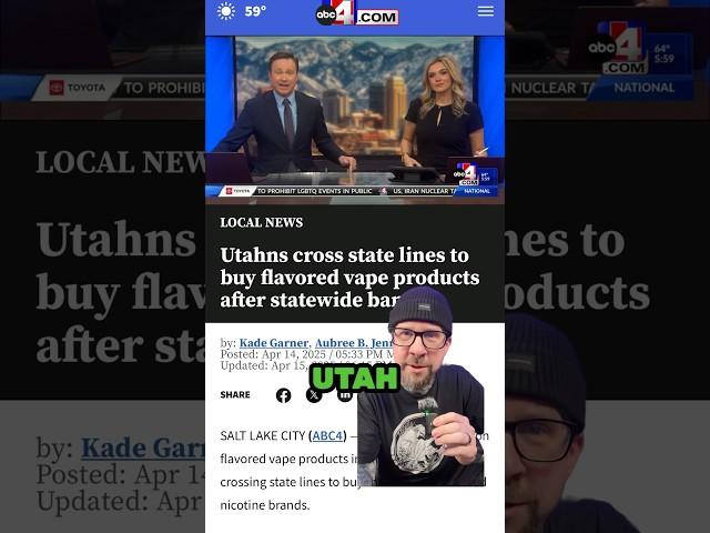 Sorry UTAH, Vape bans are hitting #grimmarmy #harmreduction #publichealth