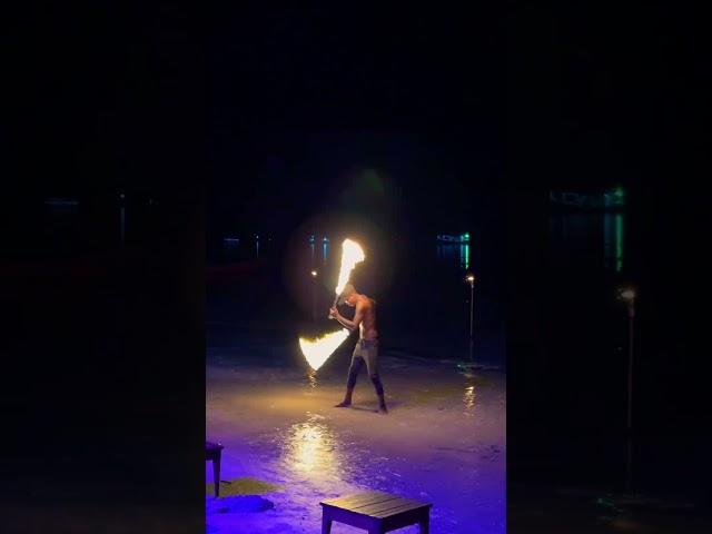 Thailand beach fire show 