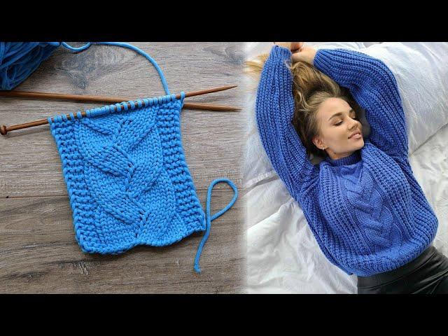 Flat double braid with knitting needles 