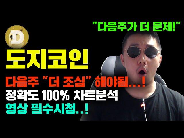 도지코인 [긴급] 다음주가 "더 위험함" 정확도 100% 차트분석, 호두가 쉽게 매수해라 못하는 이유...! 영상 필수시청 #코인시황