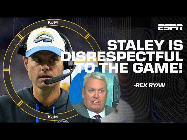 Brandon Staley is 'so disrespectful to the game' - Rex Ryan reacts to the Chargers' blown lead | KJM