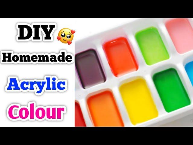 DIY : Homemade Acrylic Colour • How to make Acrylic colour  at home • Acrylic colour making easy diy