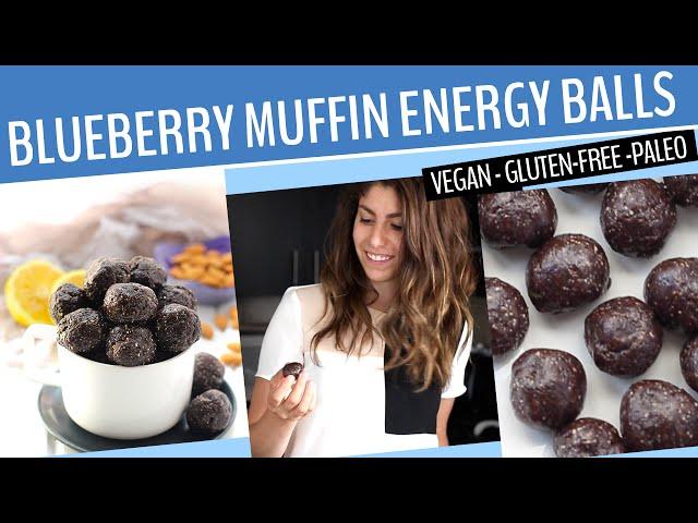 BLUEBERRY ENERGY BALLS RECIPES | A healthy + vegan snack recipe