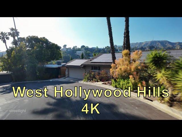 Relaxing Drive in West Hollywood Hills, Los Angeles, California ASMR 4K