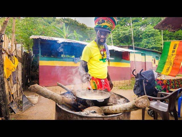 The Boss of RASTA JAMAICAN FOOD!!  Legendary Ras Mokko at @RasKitchen - Jamaica!